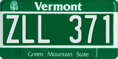 VT license plate ZLL371