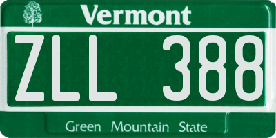 VT license plate ZLL388