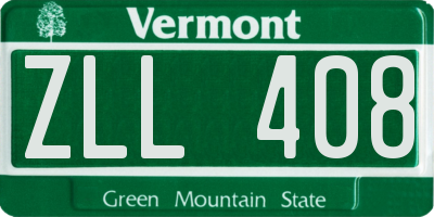 VT license plate ZLL408