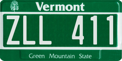 VT license plate ZLL411