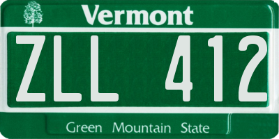 VT license plate ZLL412