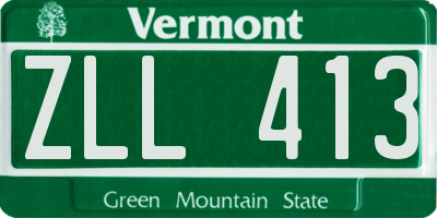 VT license plate ZLL413