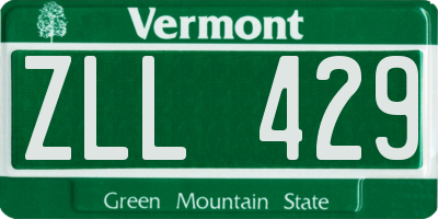 VT license plate ZLL429