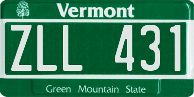 VT license plate ZLL431