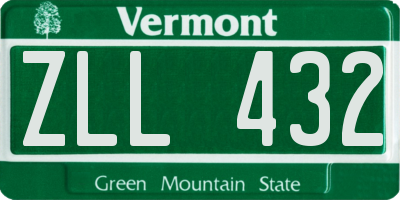 VT license plate ZLL432