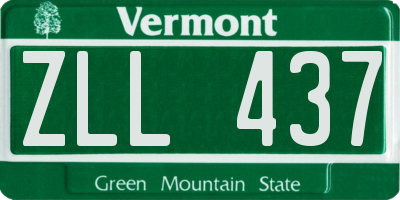 VT license plate ZLL437