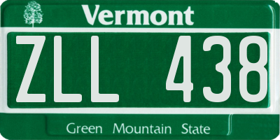 VT license plate ZLL438