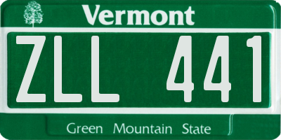 VT license plate ZLL441