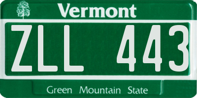 VT license plate ZLL443