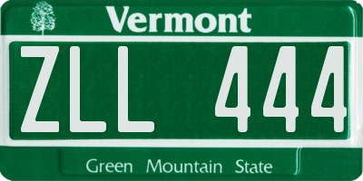 VT license plate ZLL444