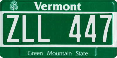 VT license plate ZLL447
