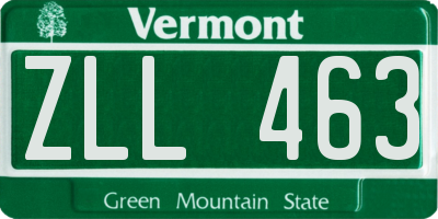 VT license plate ZLL463