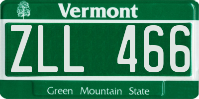 VT license plate ZLL466