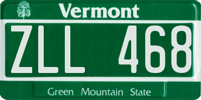 VT license plate ZLL468