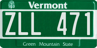 VT license plate ZLL471