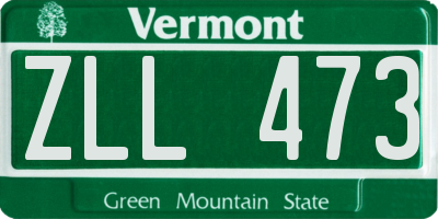 VT license plate ZLL473