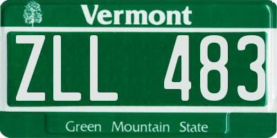VT license plate ZLL483