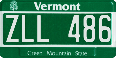 VT license plate ZLL486