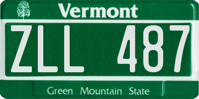 VT license plate ZLL487