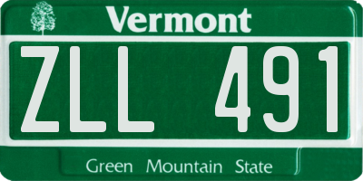 VT license plate ZLL491