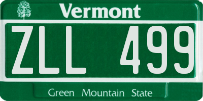 VT license plate ZLL499
