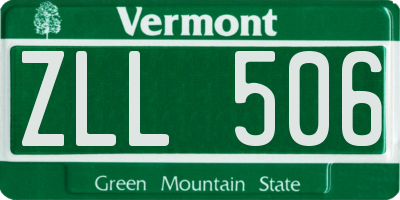 VT license plate ZLL506