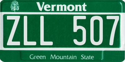 VT license plate ZLL507