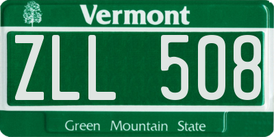 VT license plate ZLL508