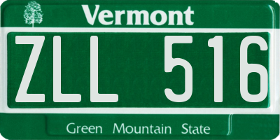 VT license plate ZLL516