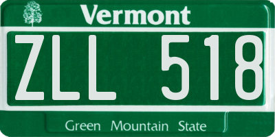 VT license plate ZLL518