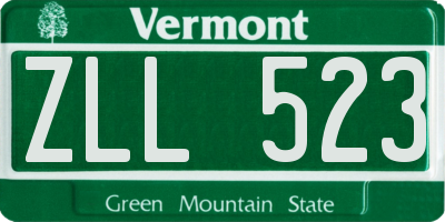 VT license plate ZLL523