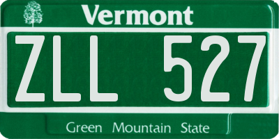 VT license plate ZLL527