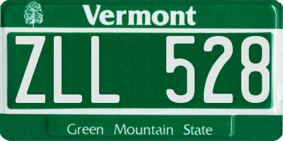 VT license plate ZLL528