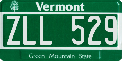 VT license plate ZLL529