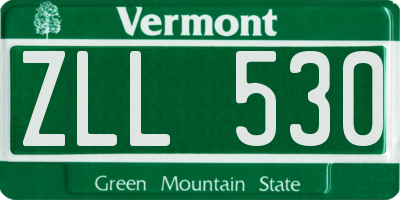 VT license plate ZLL530