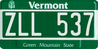 VT license plate ZLL537