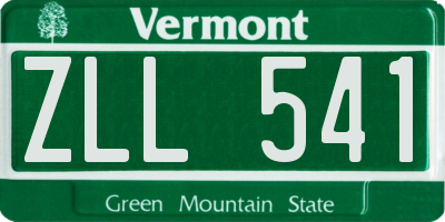 VT license plate ZLL541