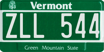 VT license plate ZLL544