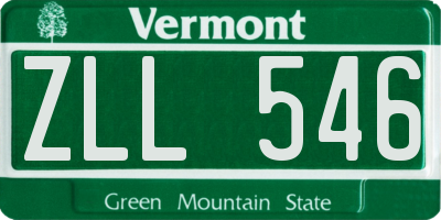VT license plate ZLL546