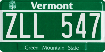 VT license plate ZLL547