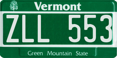 VT license plate ZLL553