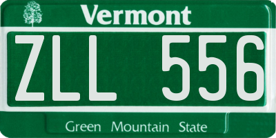 VT license plate ZLL556
