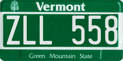 VT license plate ZLL558