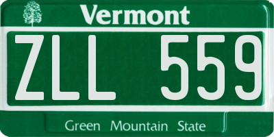 VT license plate ZLL559