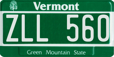 VT license plate ZLL560