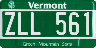 VT license plate ZLL561