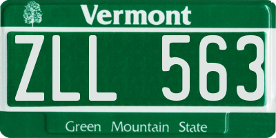 VT license plate ZLL563