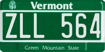 VT license plate ZLL564