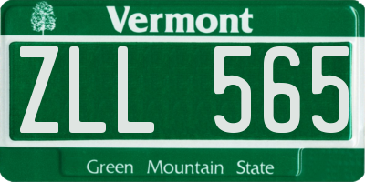 VT license plate ZLL565