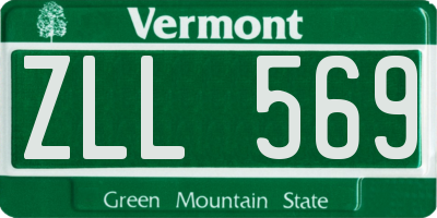 VT license plate ZLL569